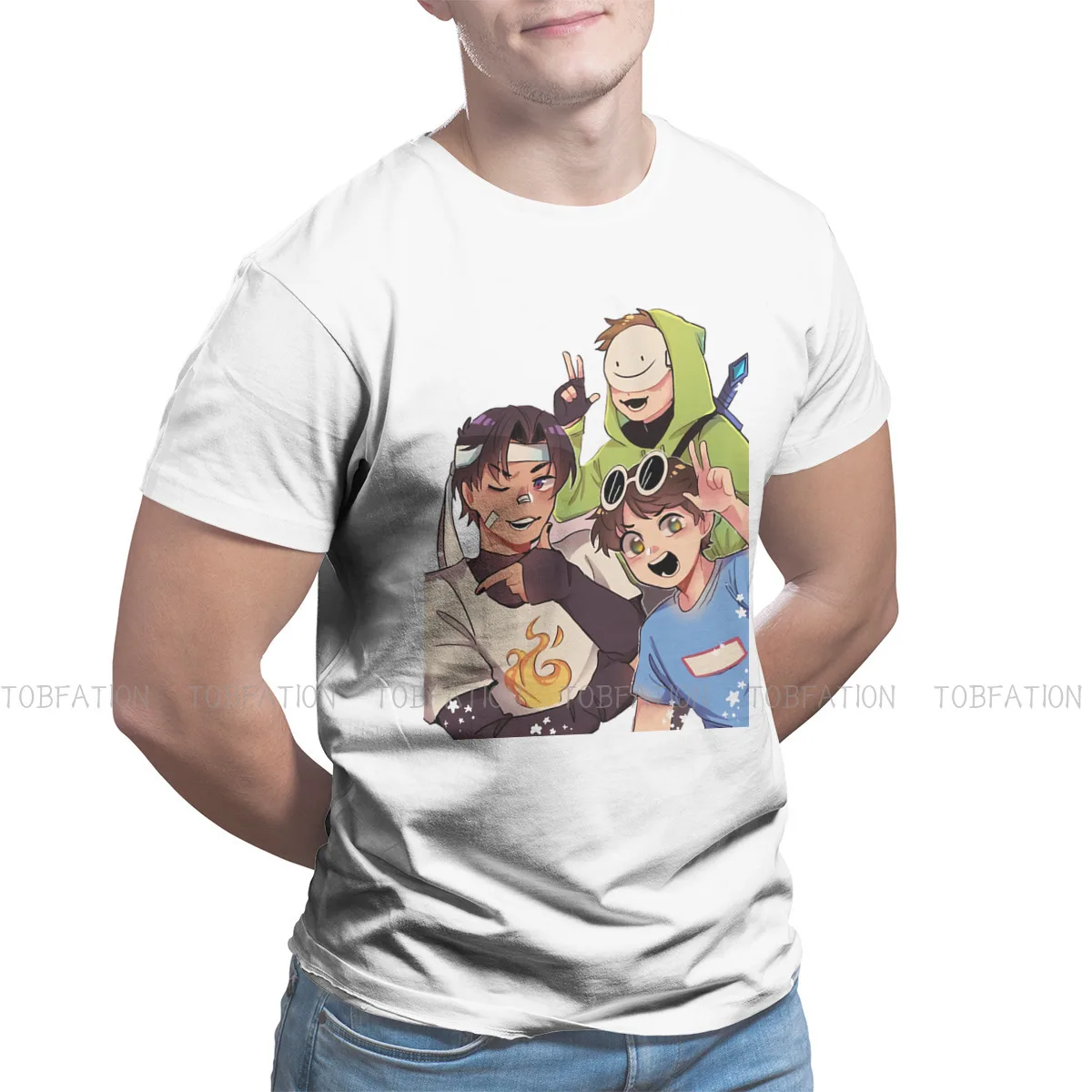 

Мужская хлопковая футболка Dream SMP Game, Оригинальная футболка из 100% хлопка, 6XL