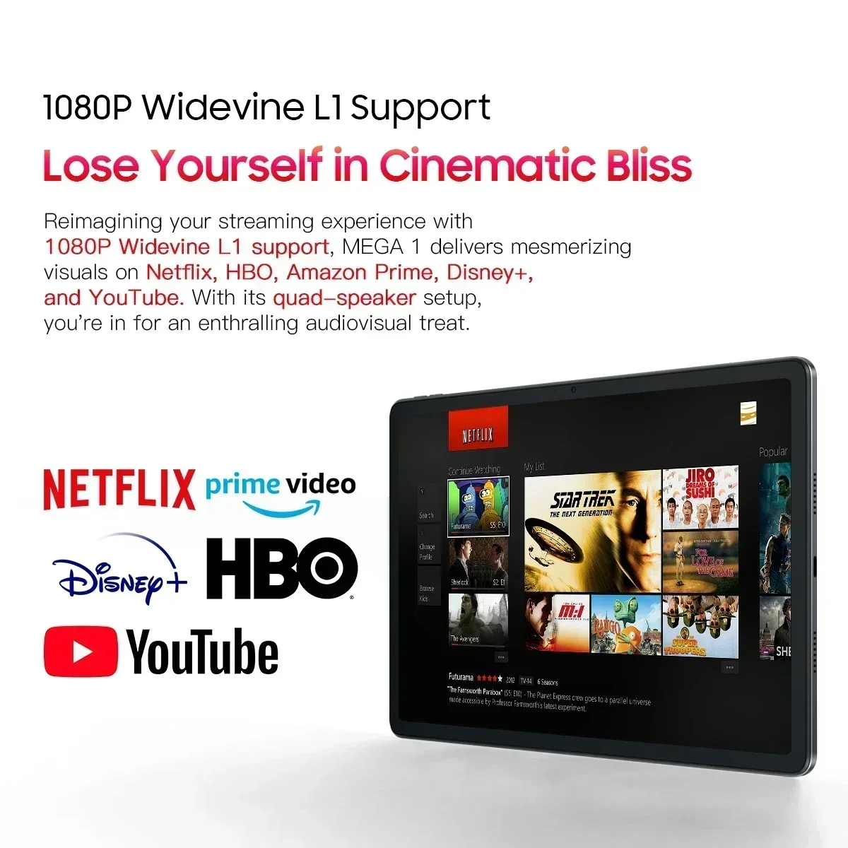 Планшет Blackview MEGA 1 MTK Helio G99 11 5-дюймовый дисплей 2 4K 120 Гц 8 ГБ/12 ГБ 256 50-мегапиксельная