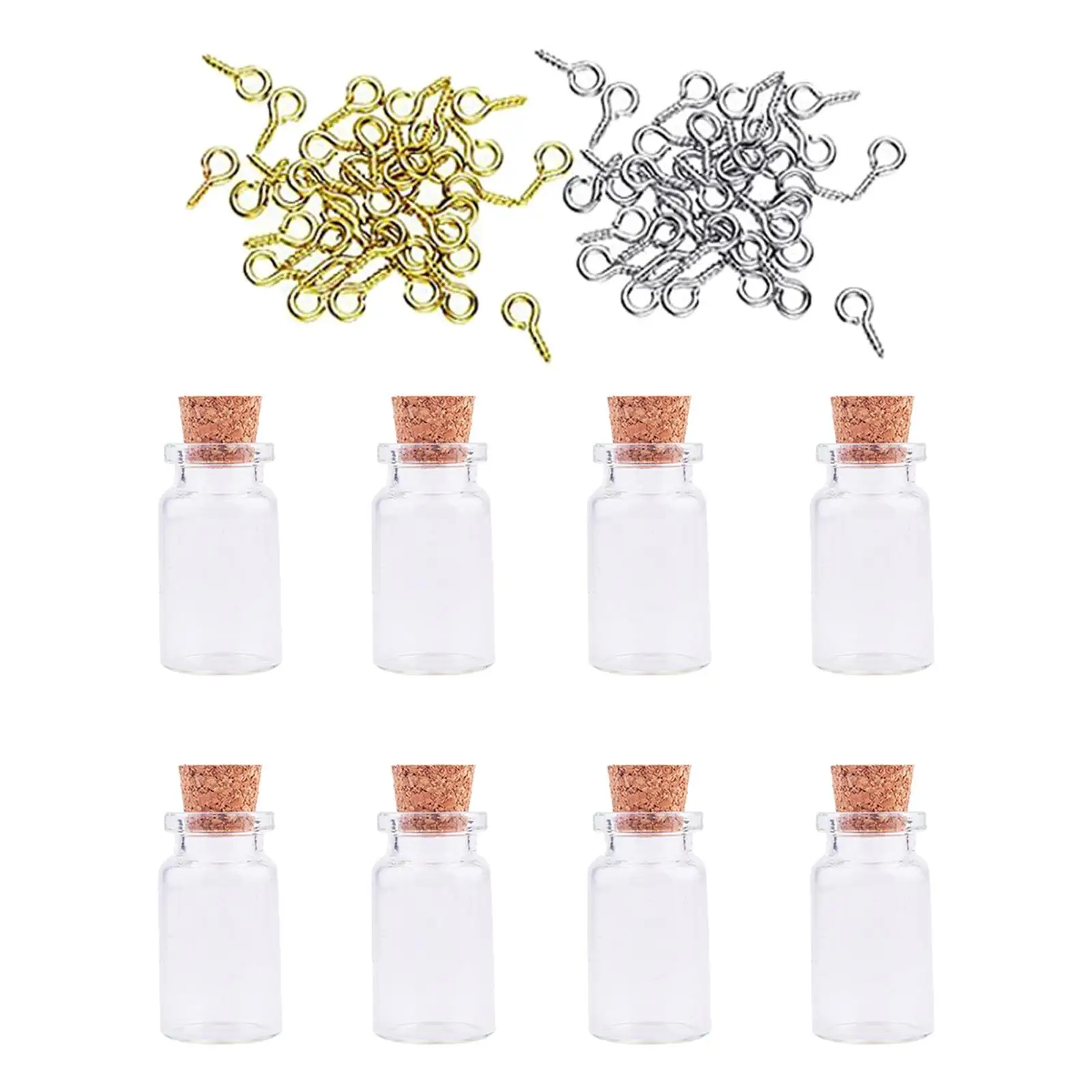 

Стеклянные стеклянные флаконы для хранения украшений, 8 шт., 22x40 мм