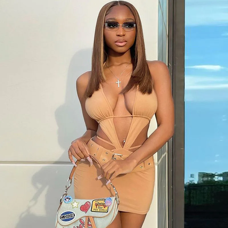 

Женское платье с открытой спиной и V-образным вырезом, без рукавов