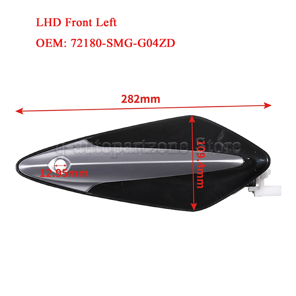 

Черная передняя правая левая внешняя ручка двери для Honda Civic MK8 2006, 2007, 2008, 2009, 2010, 2011 72180-SMG-G04ZD 72140-SMG-G04ZD