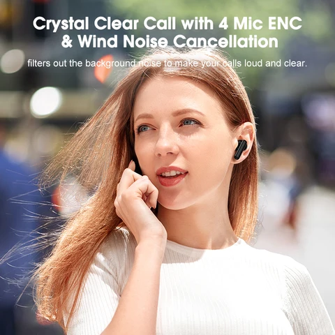 QCY T13 ANC Беспроводные наушники TWS Bluetooth 5.3 Наушники с активным шумоподавлением Наушники-вкладыши 4 микрофона ENC HiFi Наушники