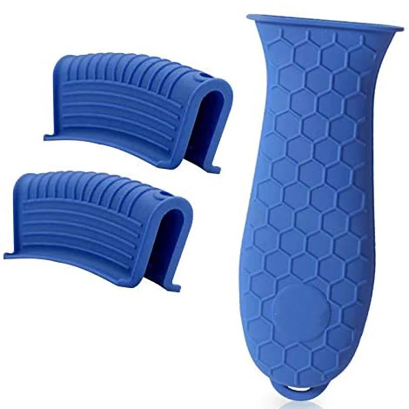 

Silicone Hot Handle Holder for Cast Iron, 3 Pack Pot Handle Sleeve Non Slip Rubber Cover Set for Skillet Frying Pan