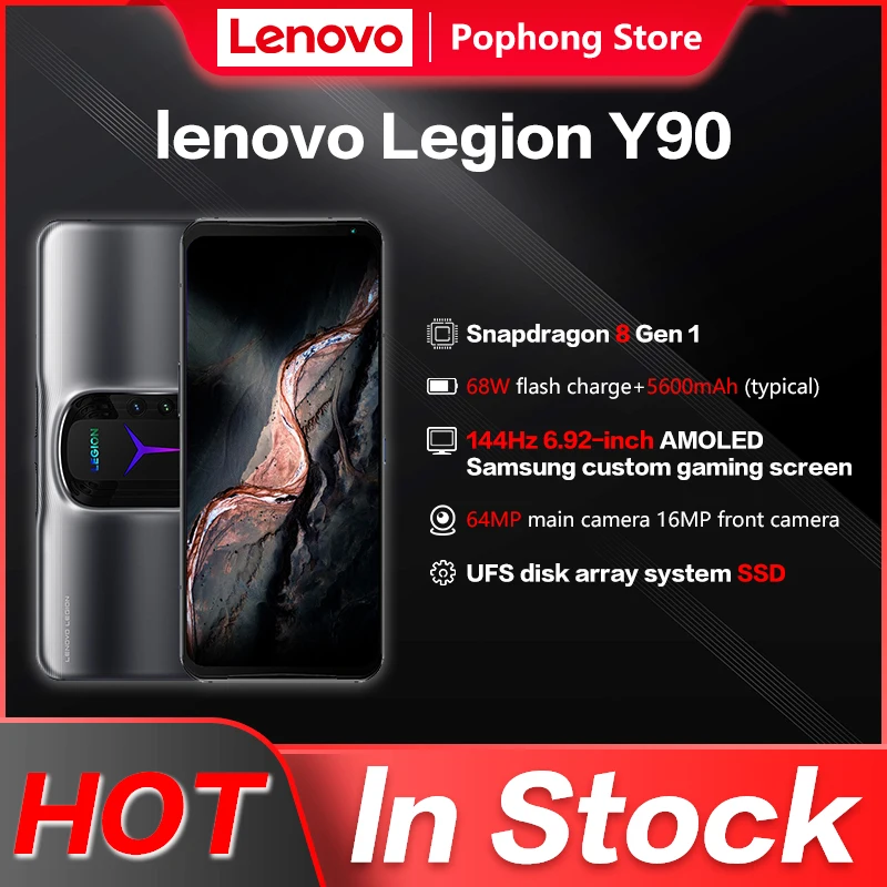 Origina Lenovo Legion Y90 5G Gaming MobilePhone 6.92 Inch 144Hz AMOLED Snapdragon 8 Gen 1 Octa Core 68W Super Charge Android 12