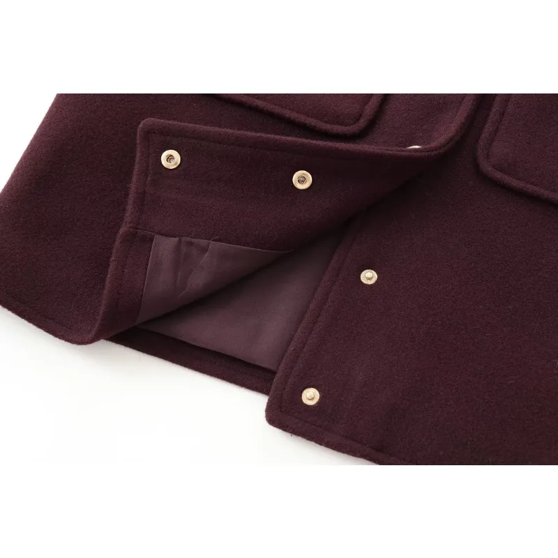 TRAF ZR Шерстяное пальто Осенние модные женские куртки Американское винтажное