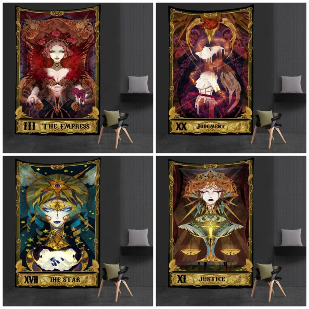 

Tarot Cards Tapestry Witch Wall Hanging Witchcraft Supplies Mandela Egypt Spiritual Macrame Room Psychedelic Divination Decor