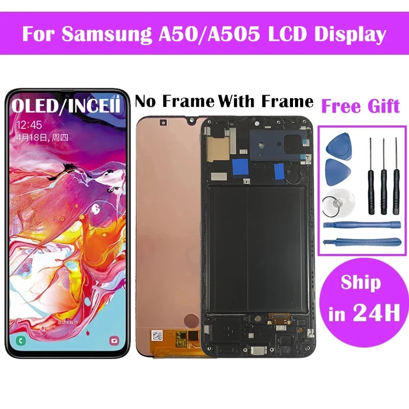 Samsung A50 Super AMOLED Дисплей Для Galaxy ЖК-дисплей A505F/DS A505FD A505A Дигитайзер Сенсорного