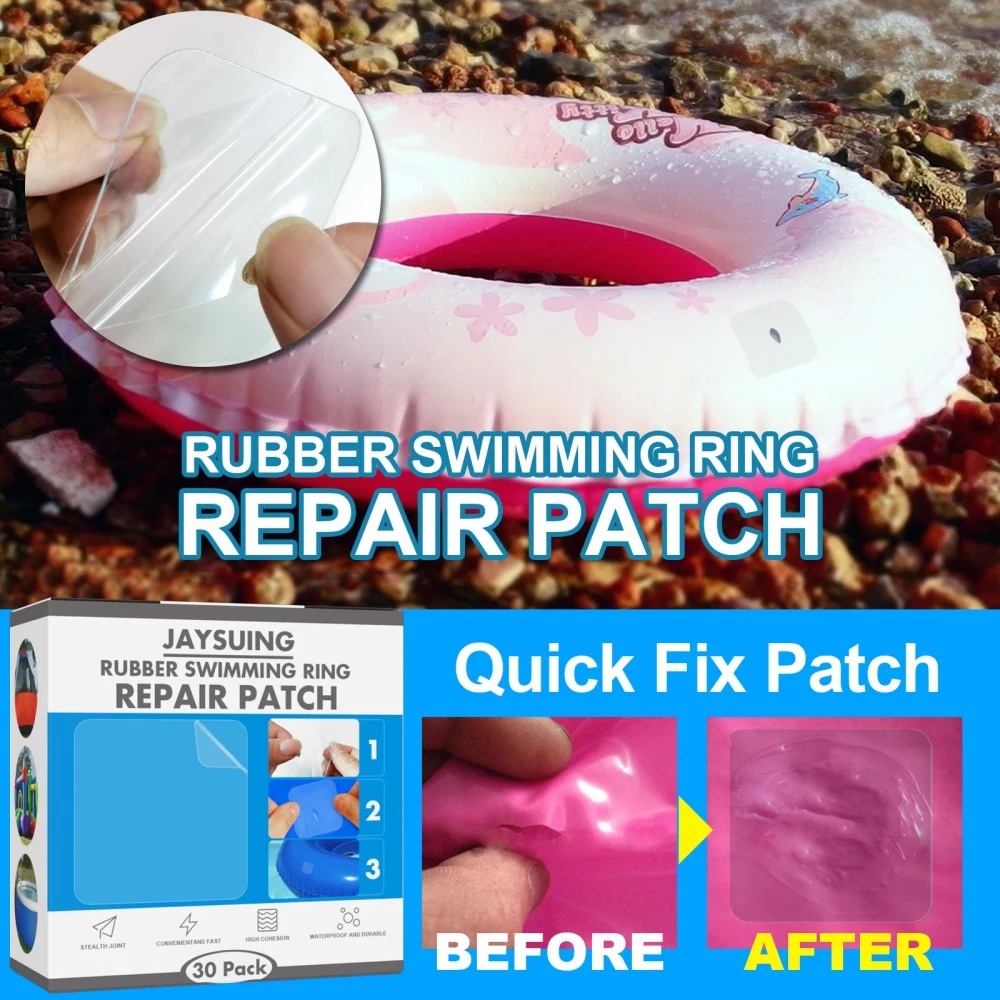 

30PCS Rubber Swimming Ring Repair Patch Transparent Inflatable Toy Repair Sticker Super Strong Float Air Beds Repair Patch