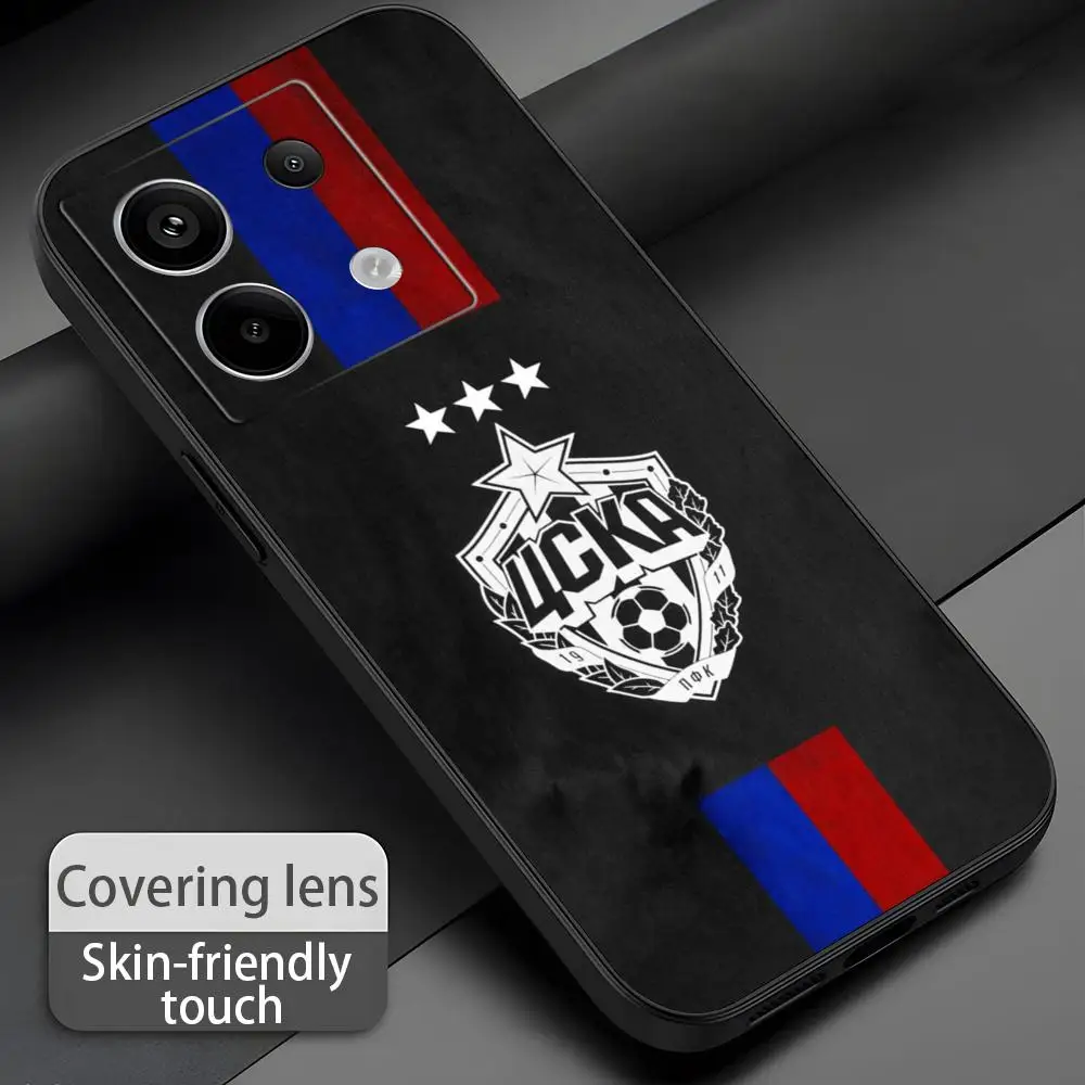 Фото Чехол для телефона с крутым дизайном CSKA Москва для Redmi Note 17 15 14 13 12 11 Pro Plus S 5G, мягкий черный чехол. №4