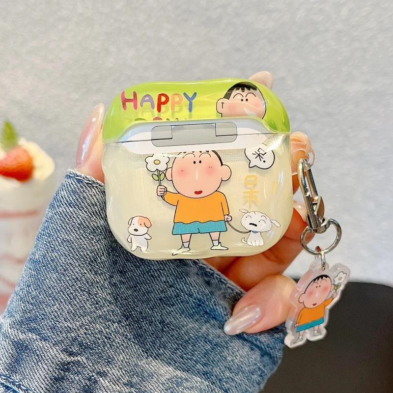 Фото Чехол для наушников с рисунком аниме Shin-chan Boochan, подвеска для AirPods Pro 2-го поколения Pro3, чехол для Apple AirPods 1 2 3 4, защитный чехол №2