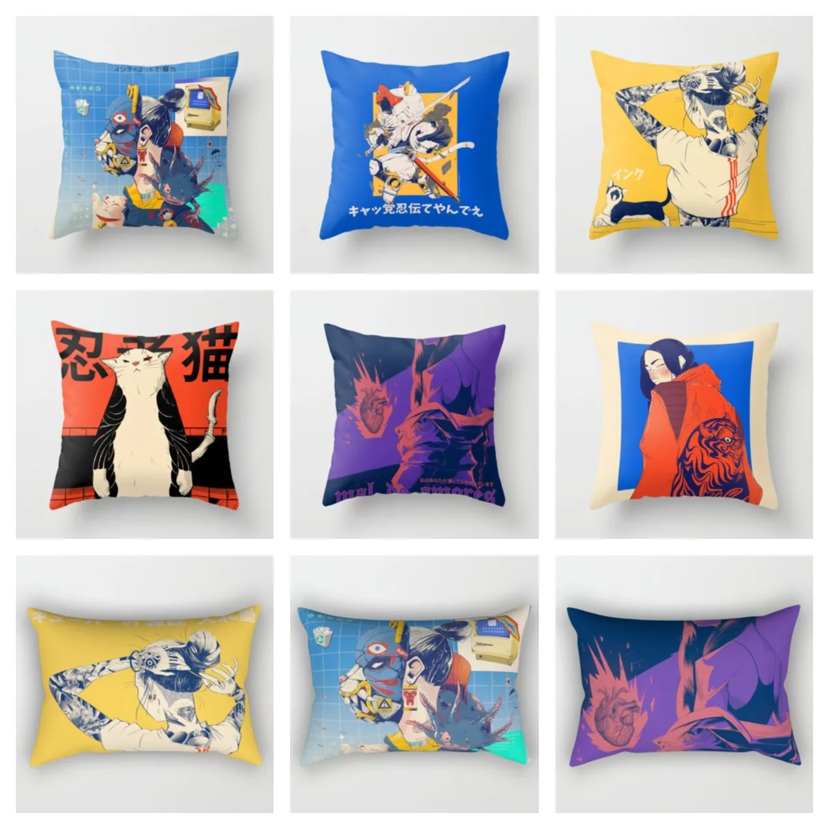 

Japanese anime living room decoration plush pillowcase，decorative pillow case for sofa 40*40 45*45 50*50 60*60 30*50 40*60,home
