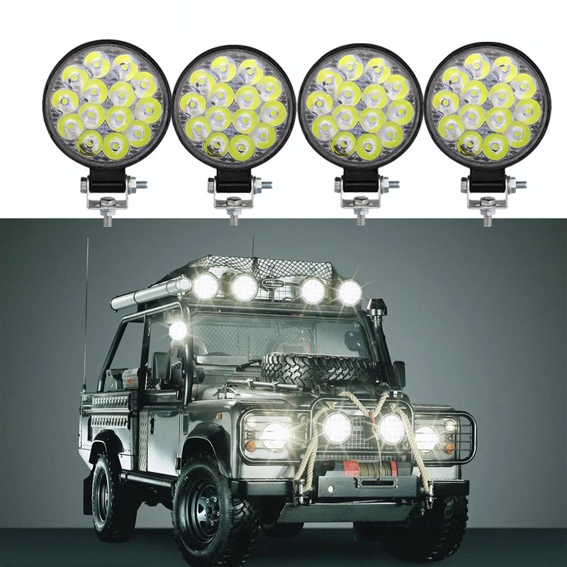 

48W LED Work Light LED Car Front Fog Light 12V 24V For Truck SUV 4X4 4WD Engineering Headlights Off-road LED Round Headlamp