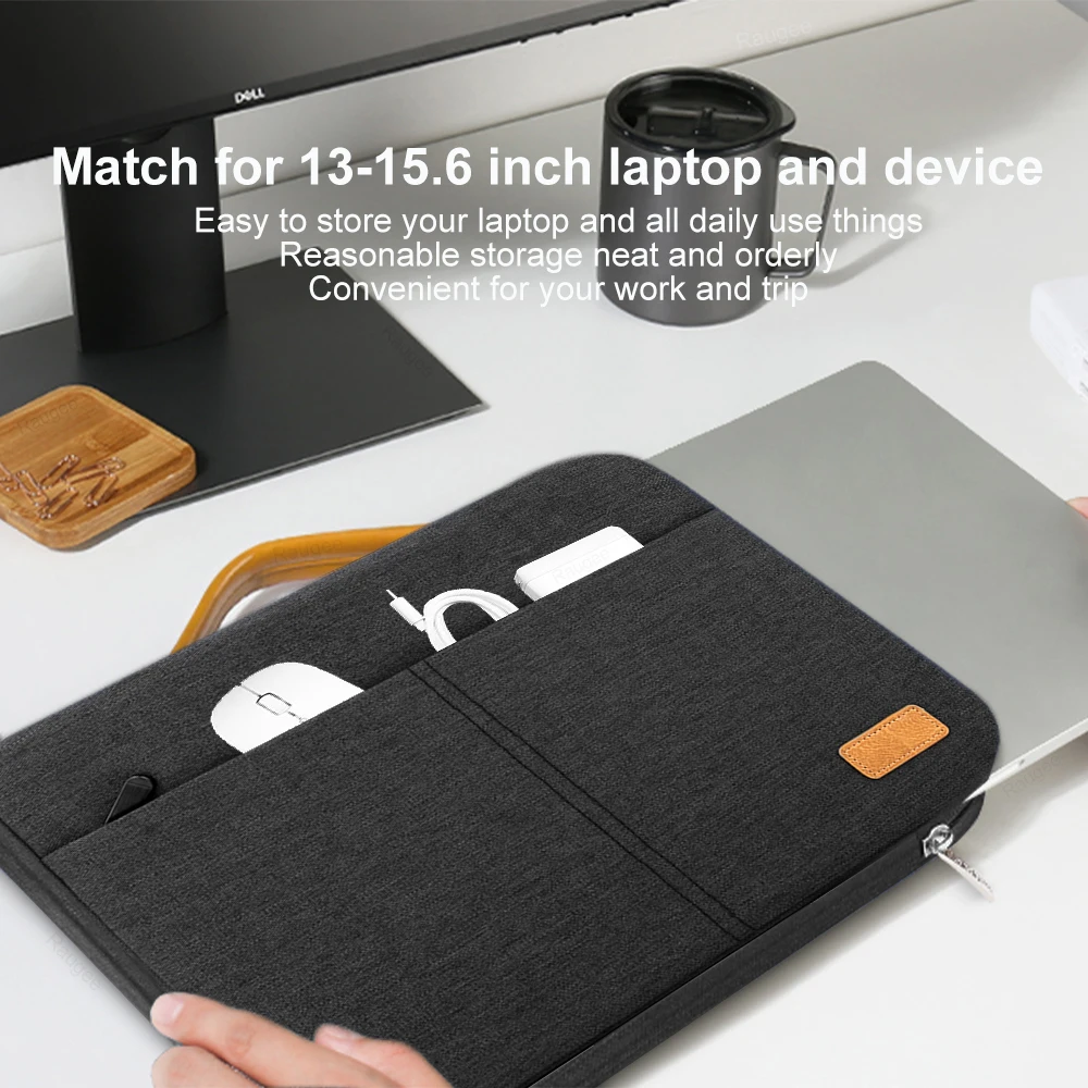 Фото Сумка для ноутбука Macbook Air 13, Huawei Xiaomi Dell Lenovo hp 14 15, 15,6 дюймов, портативная сумка для ноутбука, сумка для ноутбука №3