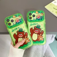 ins summer fresh bear frog for iphone 13 12 11 pro max xr xs max 8 x 7 se 2022 silicone soft case