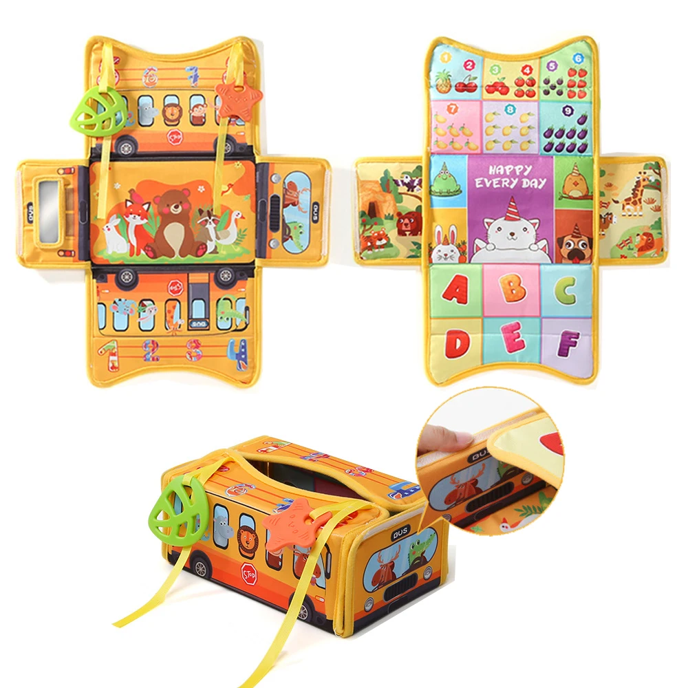 

Складная Волшебная коробка для салфеток, игрушка для младенцев 6-12 месяцев, для мальчиков и девочек, раннее развитие, сенсорные игрушки, игры, детское автокресло, игрушки Монтессори