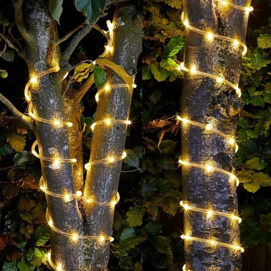 

12/22M Tube Rope Strip String Lights 8 Mode Christmas LED USB/battery Fairy Light Outdoor Garden Patio Copper Wire Garland Light