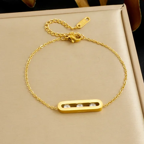 DIEYURO золотое ожерелье и браслет из нержавеющей стали