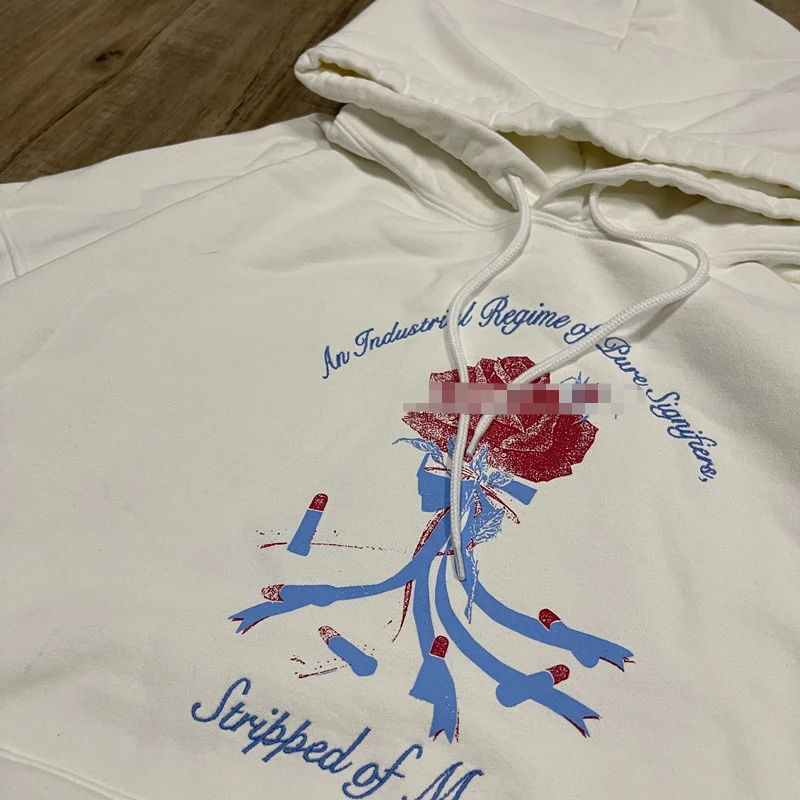 

CAVEMPT Hoodies 22SS Japanese Rose Print CE Pullover White Loose Heavy Cav Hooded Sweatshirts