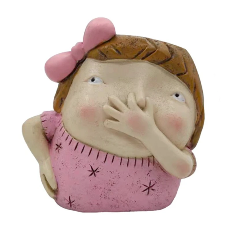 

Cute Pinch Nose Flower Pot Succulent Figurines Planter Decor Large Capacity Multifunctional Flower Container
