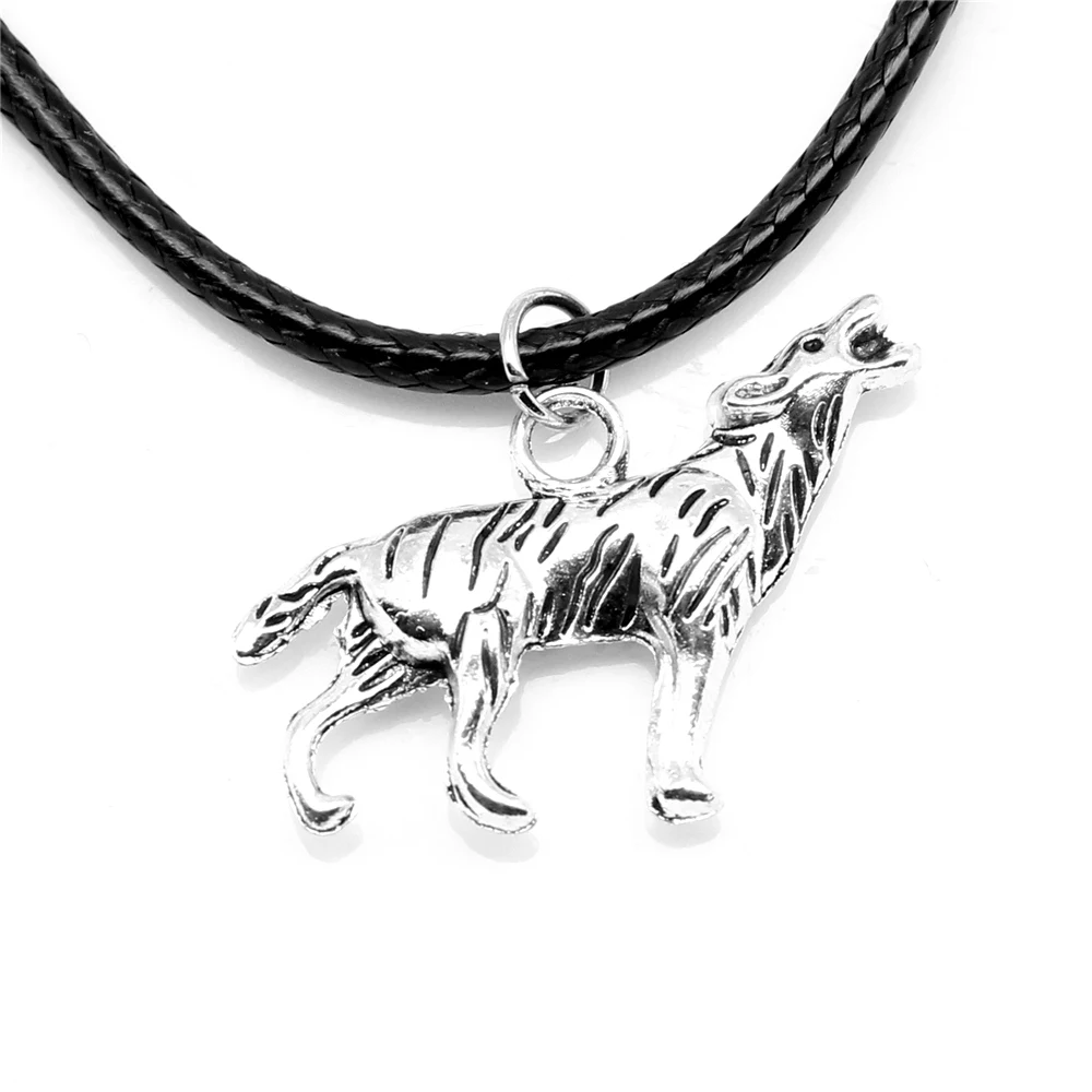 

1pcs Antique Silver Color 17x27mm Wolf Necklace Handmade Jewerly Diy