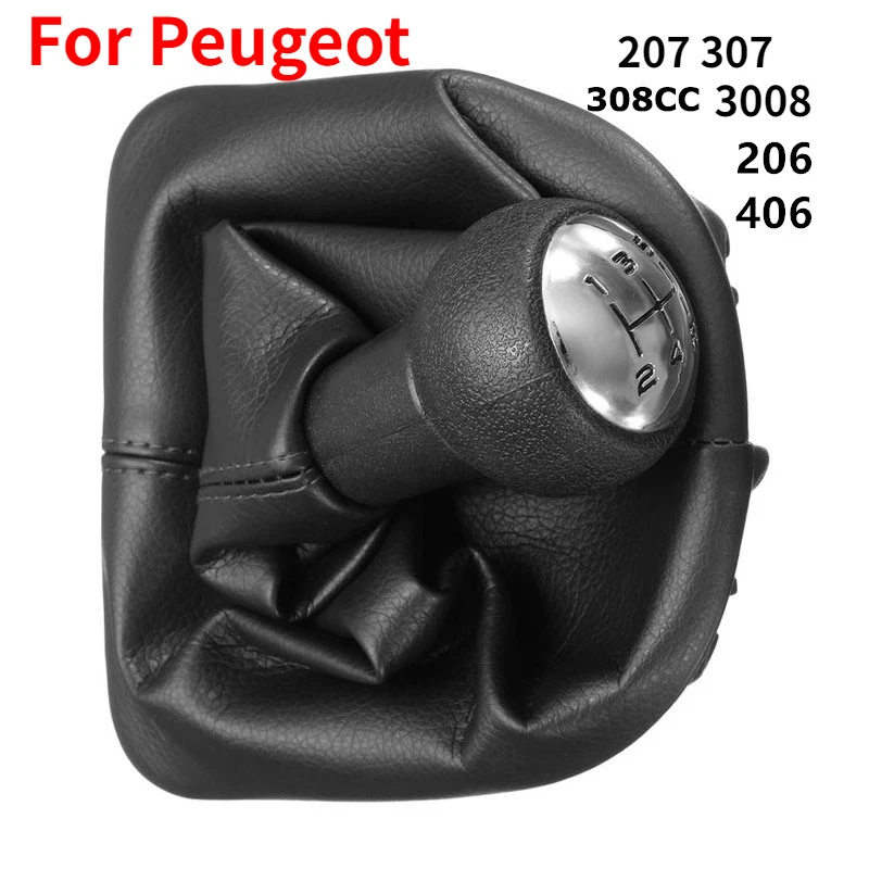 

For Peugeot 307 308cc 206 406 5-Speed Gear Shift Knob With Collar Gear Shift Lever Dust Anti-dust Cover Interior Parts