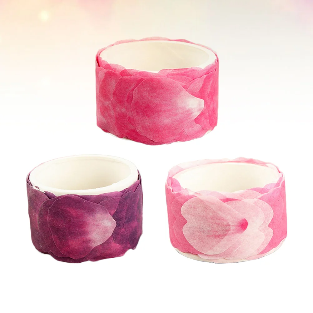 

3 pcs Washi Masking Tapes Decorative Self-adhesive Petal DIY Tape for Scrapbook