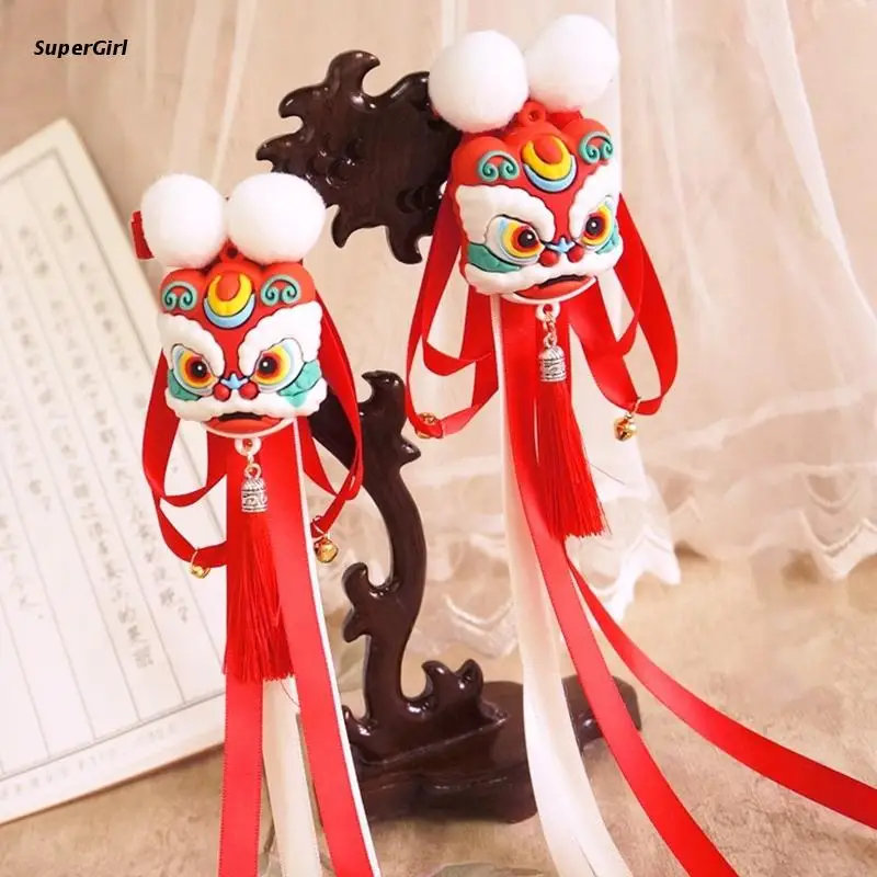 

J78E заколки для волос в форме мультяшных тигров с кисточками и лентами заколки для волос для нового года костюма для женщин на день рождения ...