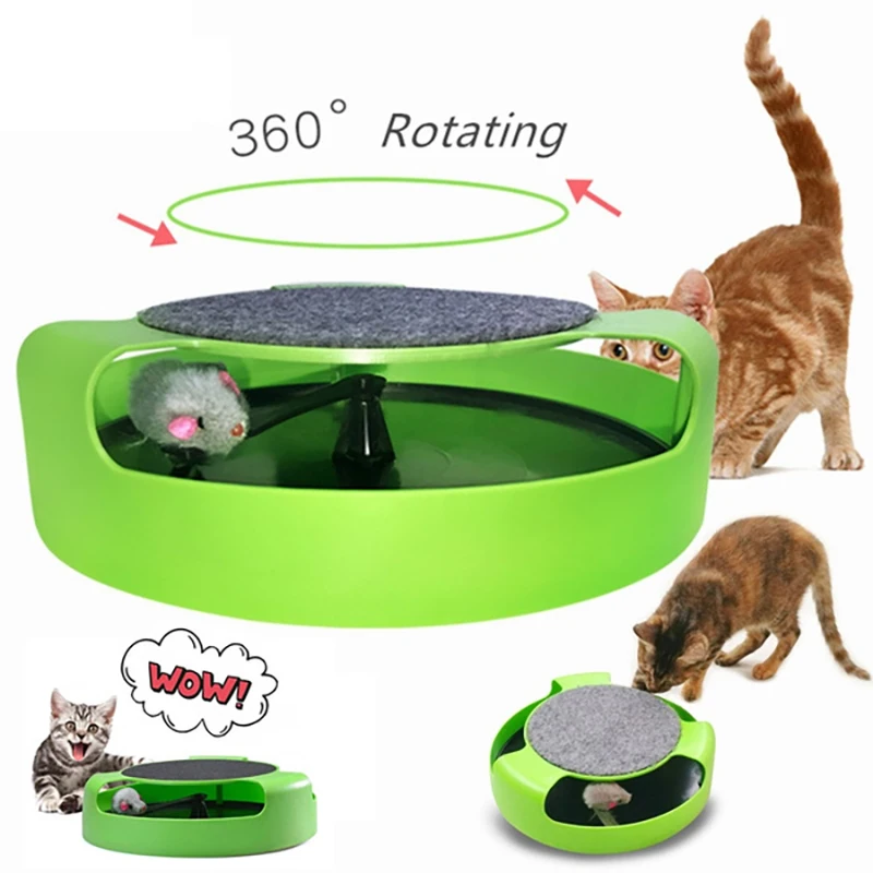 Интерактивные игрушки для кошек аксессуары котят вращающаяся мышь ловли