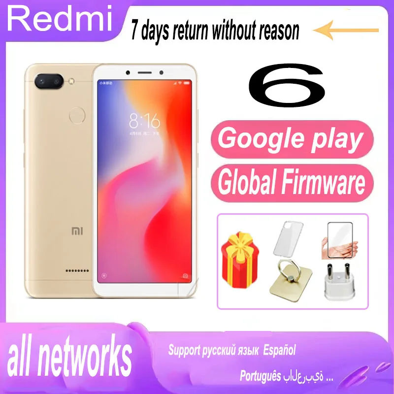 Najtaniej Globalna Wersja Xiaomi Redmi 6 Redmi 6A Redmi 6pro Smartphone Telefony Komórkowe Allnetworks Qualcomm Snapdragon Android