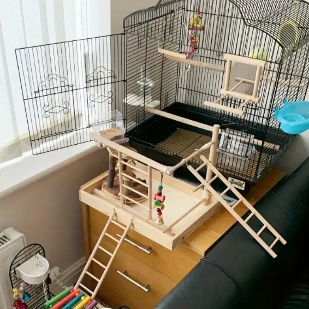 Забавная Деревянная Лестница Для Попугая С Крючками Игрушка Домашних Животных