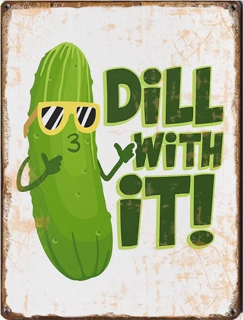 Krouterebs Funny Dll Pckle Vntge Style Metl Tn Sgn Home гостиная кухня столовая спальня бамбуковый дом