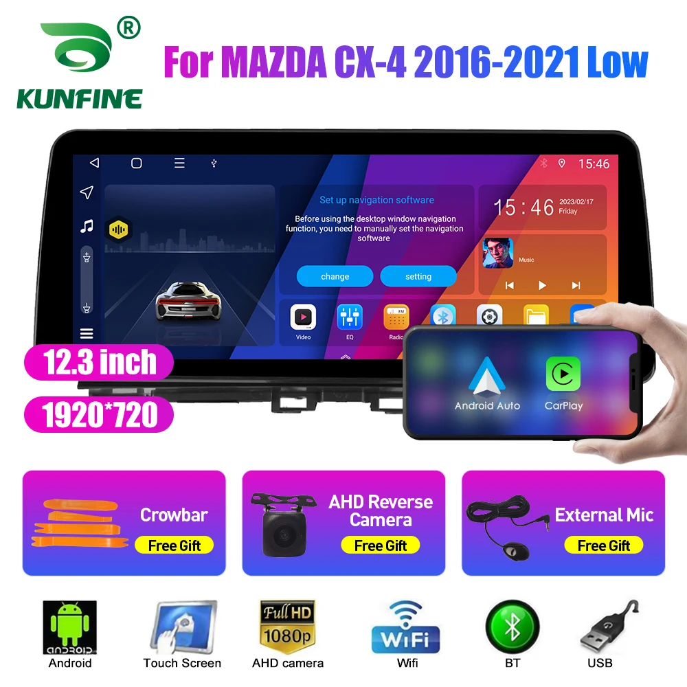 

12,3 дюймовый In-cell QLED экран автомобильное радио для MAZDA CX-4 2016-2021 низкий Android Octa Core автомобильное Стерео DVD GPS навигация Carplay