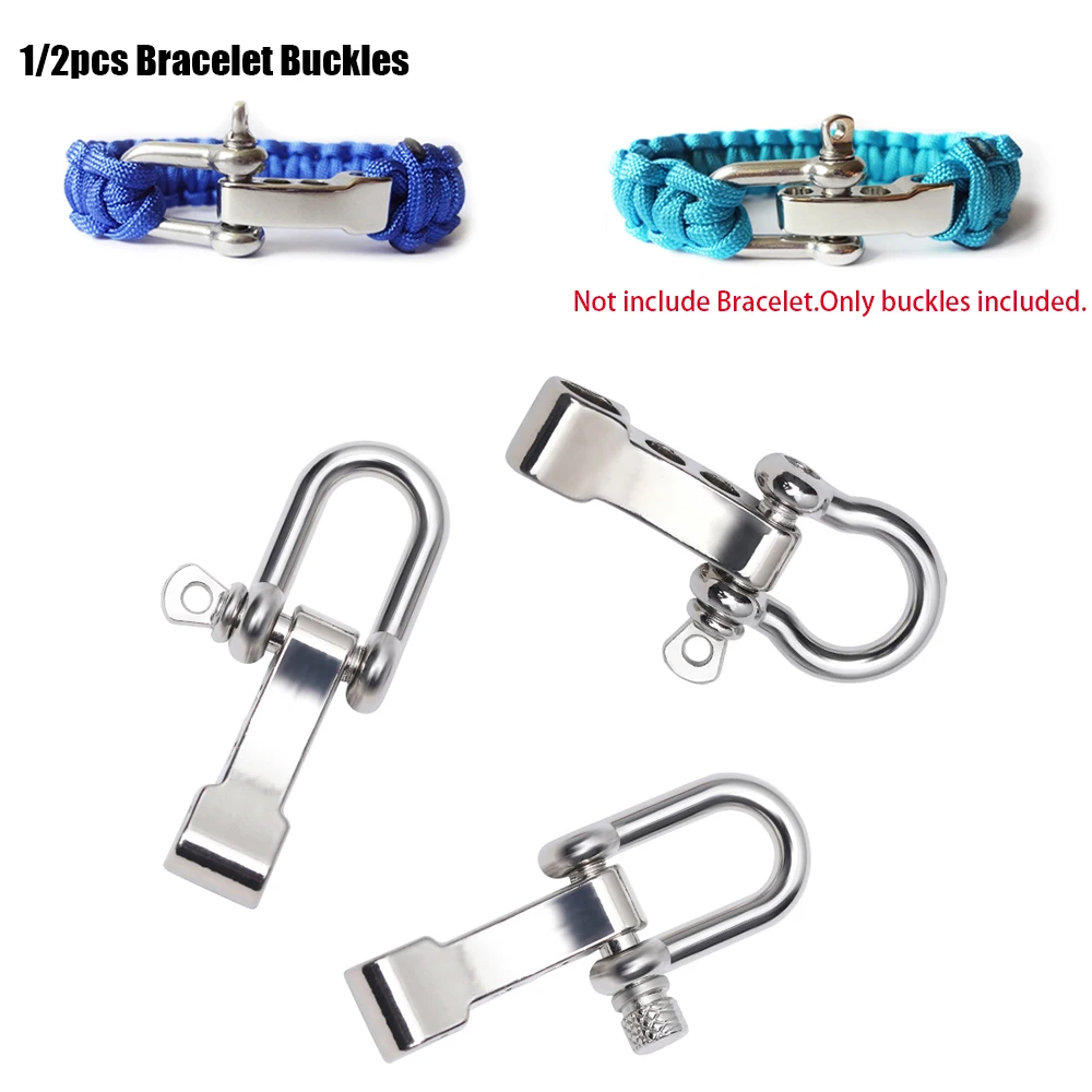 

Silver colors Paracord Bracelets accessories U-Shaped Shackle Buckle Survival Rope Paracords O-Shaped Bracelet Buckles