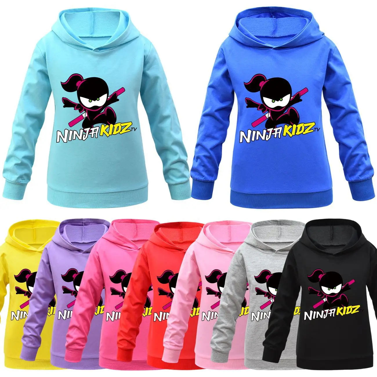 

Child Pullover Clothing NINJA KIDZ Game Kids Spring Autumn Full Sleeve Hoodie Sweatshirt Cartoon Girls Hoody Coat Boys Tops