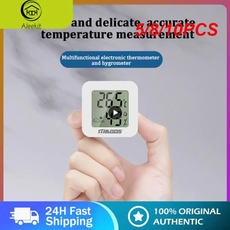

5/8/10PCS Lcd Digital Temperature Humidity Meter Gauge Thermometer White Hygrometer Mini Indoor Smart Home Room