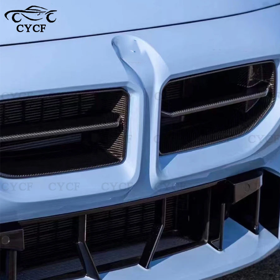 Фото Для BMW M2 G87 2022+ Накладки на передний бампер из карбона, решетка противотуманных фар, рамка, сетка, аксессуары для стайлинга автомобиля №4