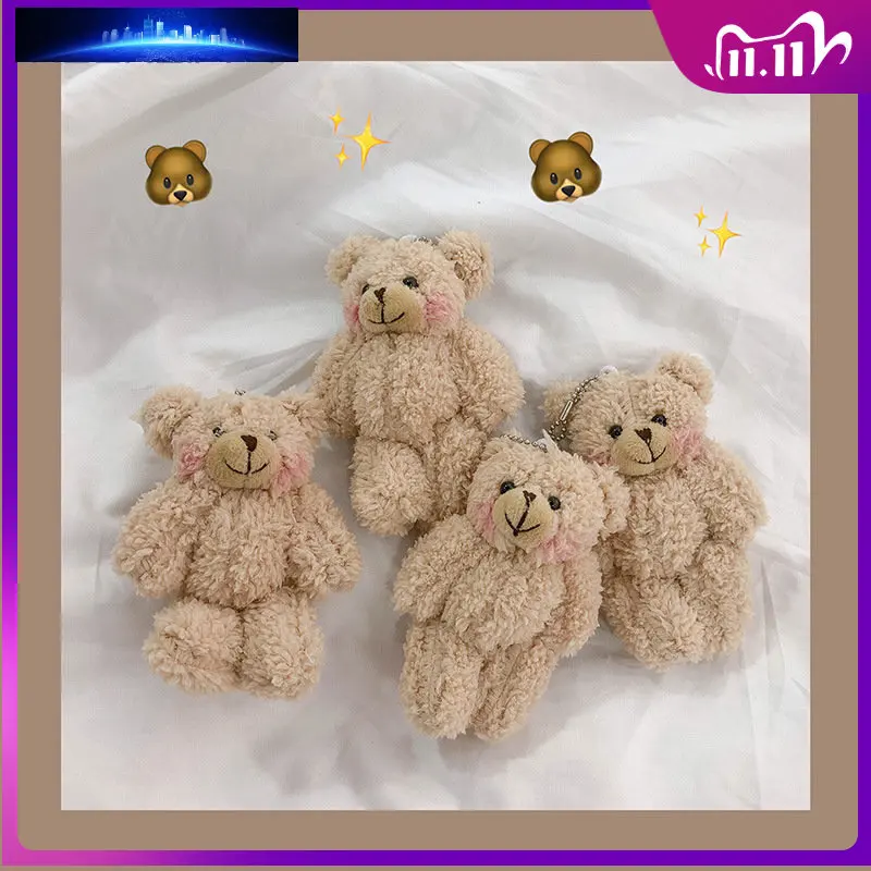 

Kawaii Small Bears Plush Soft Toys Pearl Velvet Doll Gift Mini Teddy Bear Rabbit Doll Bag Soft Cute Accessories Keychain Plushie