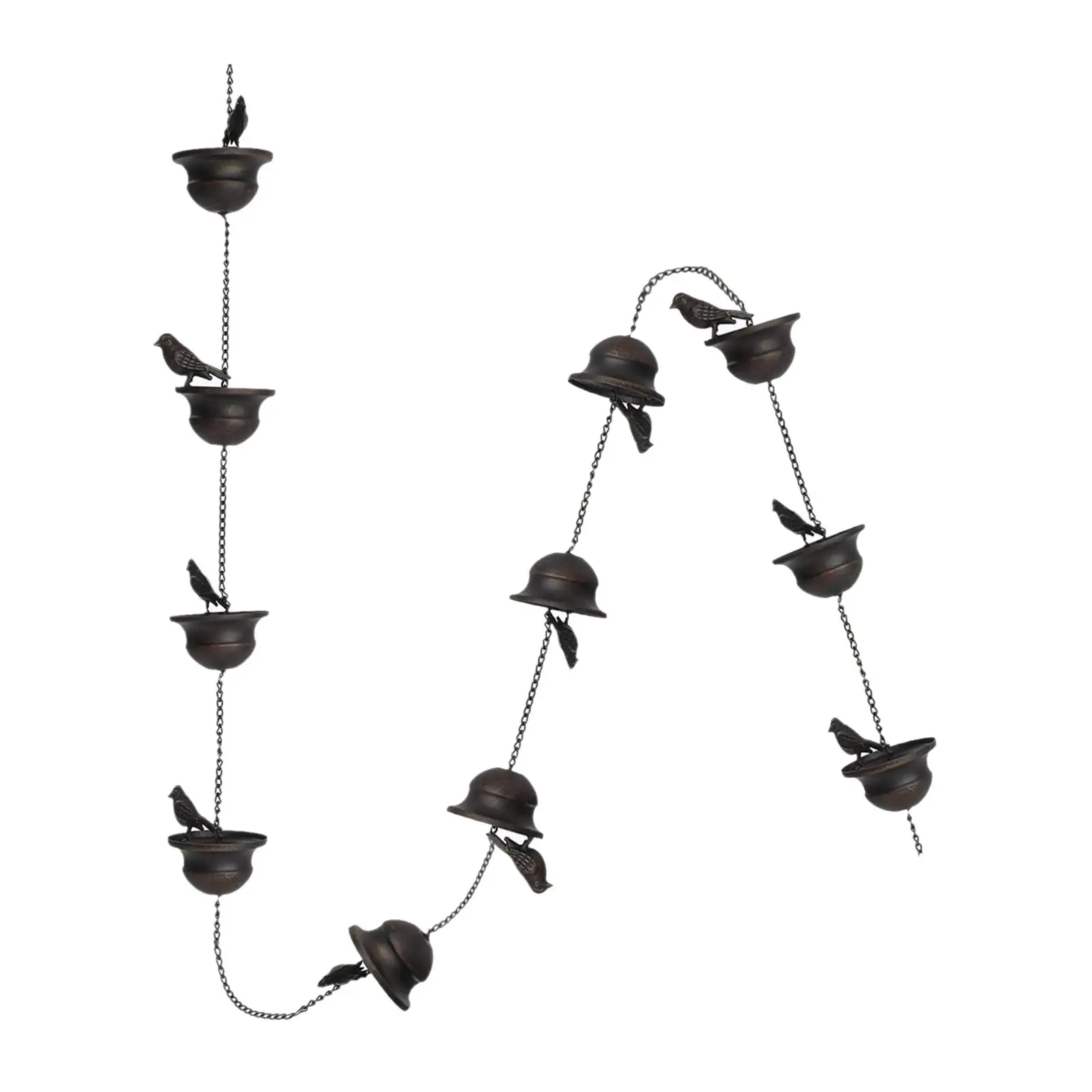 

Bird Rain Chains for Gutters Replacement Downspouts Rain Collector Cups 94.5inch for Backyard Roofs Awnings Sheds Divert Water