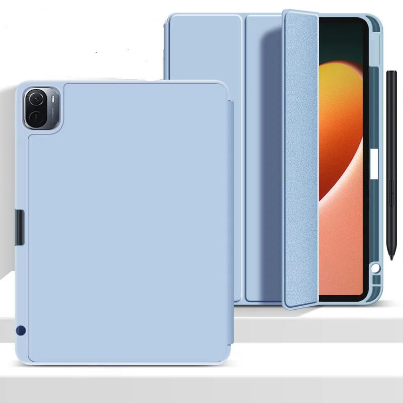 

Case for Redmi pad 10.6 10.61 Smart Folding Stand Cover with Pencil holder for Xiaomi Pad 5 pro 11 Funda Soft Silicon Cases
