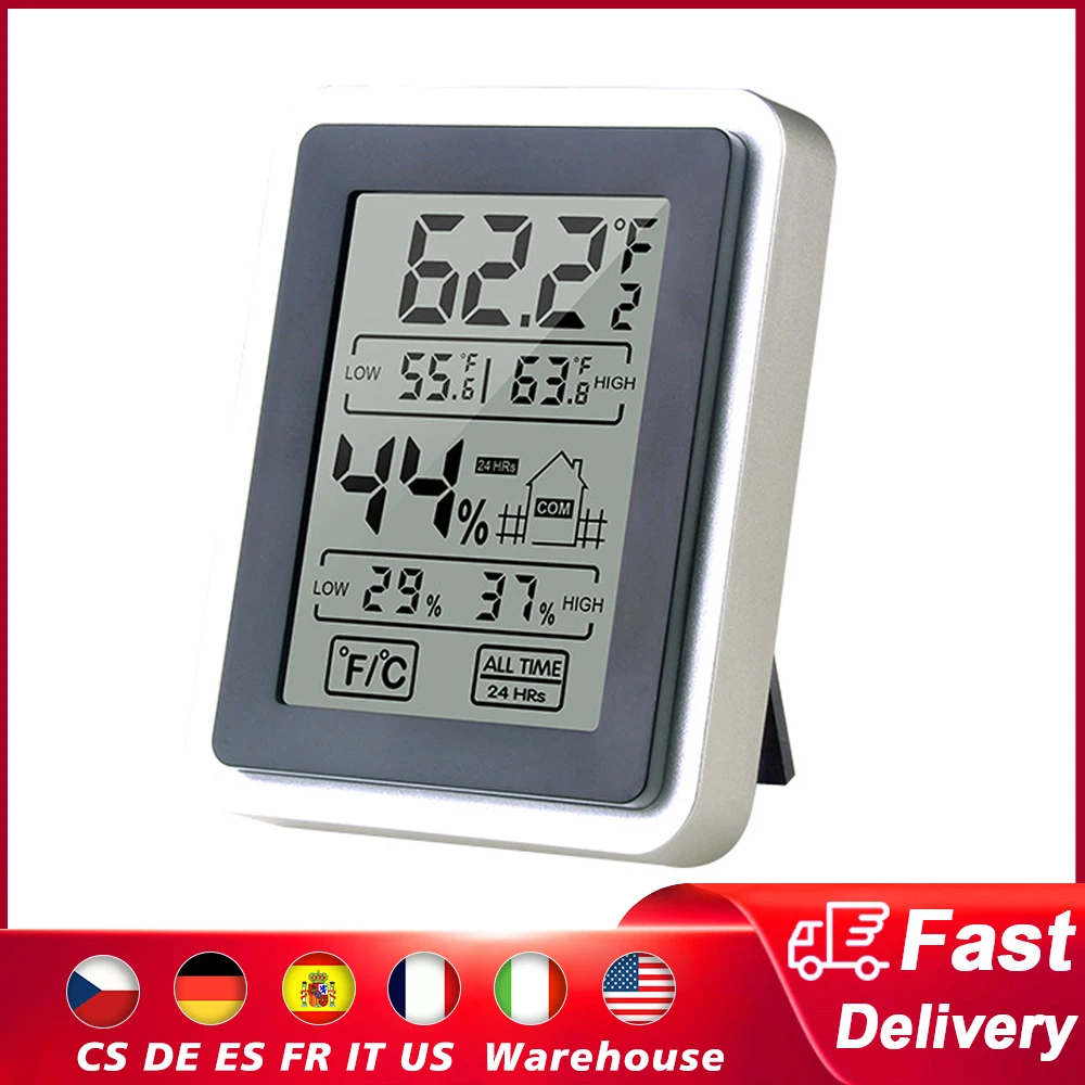 

High Accuracy Indoor Electronic Temperature and Humidity Meter Touching Screen with Foldable Magnetic Suction Brackets