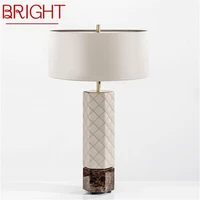 bright postmodern table lamp fashion led desk light leather simple for home bedroom living room decor