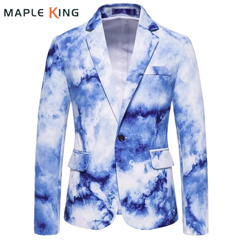 

Мужской Блейзер, Мужская винтажная куртка с градиентом и принтом, куртка, пальто, роскошная Мужская Дизайнерская одежда, блейзер с цветочным рисунком