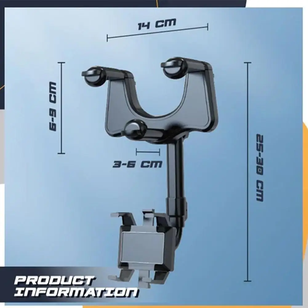 car rearview mirror phone holder 360° rotatable adjustable telescopic gps bracket phone mount stand for suv truck car prodults free global shippi