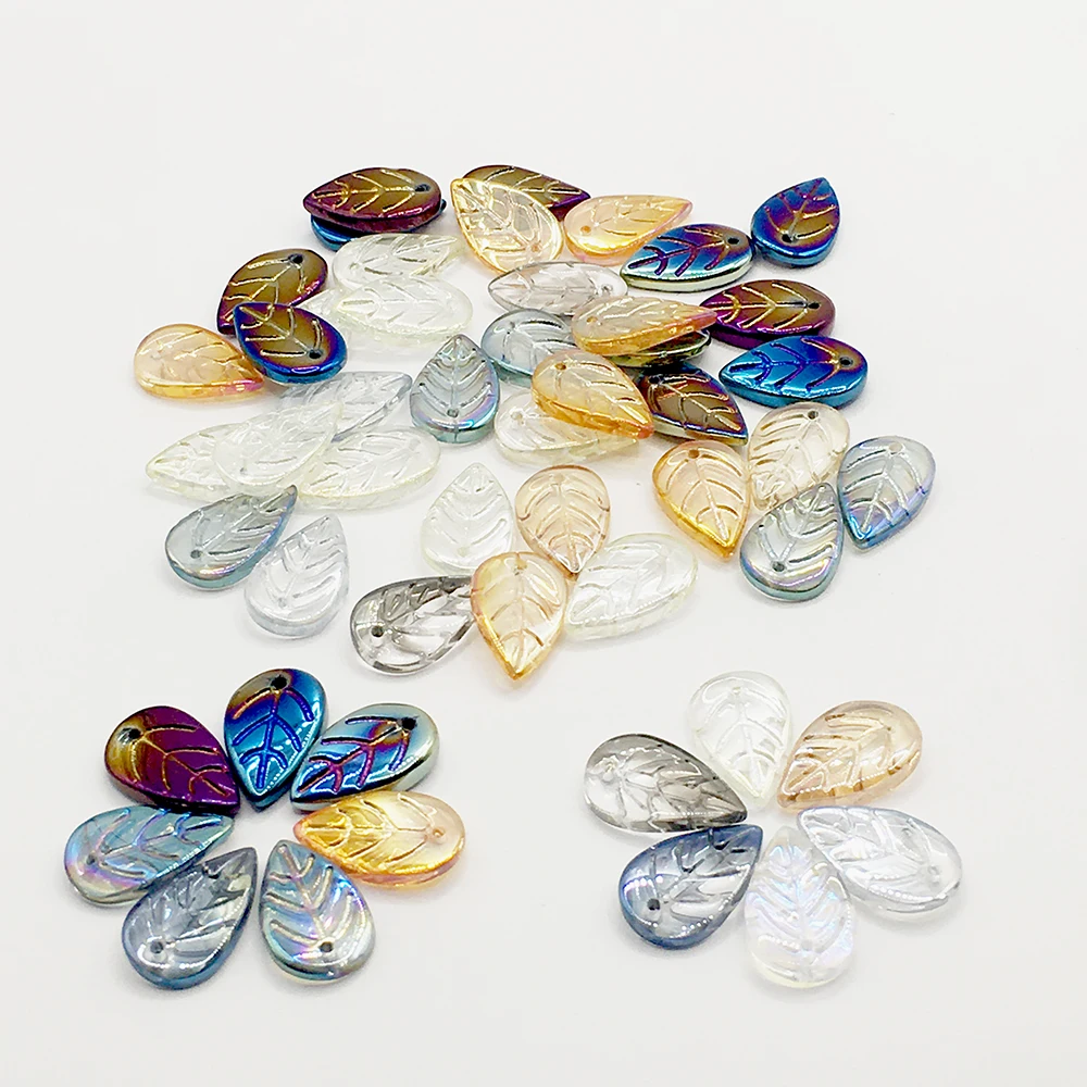 Новые стеклянные бусины в форме лепестков листьев, 50 шт., 10 х18 мм, фиолетового цвета, для самостоятельного изготовления подвесок, ювелирных изделий, аксессуаров для головных уборов Новые стеклянные бусины в форме лепестков листьев, 50 шт., 10 х18 мм, фиолетового цвета, для самостоятельного изготовления подвесок, ювелирных изделий, аксессуаров для головных уборов