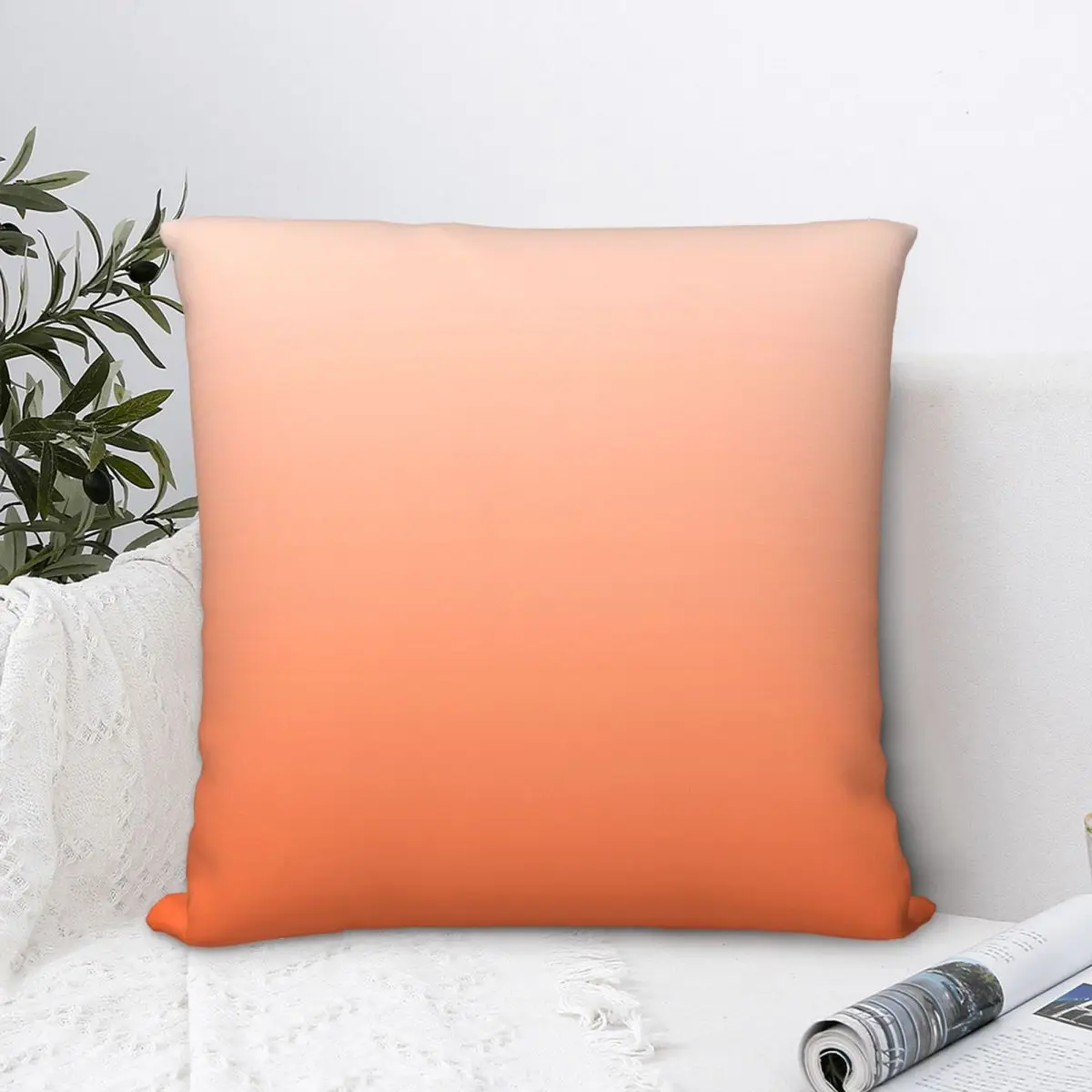 

Coral Ombre Light Orange Throw Pillow Case Gradient Colorful Cushion Home Sofa Chair Print Decorative Hug Pillowcase