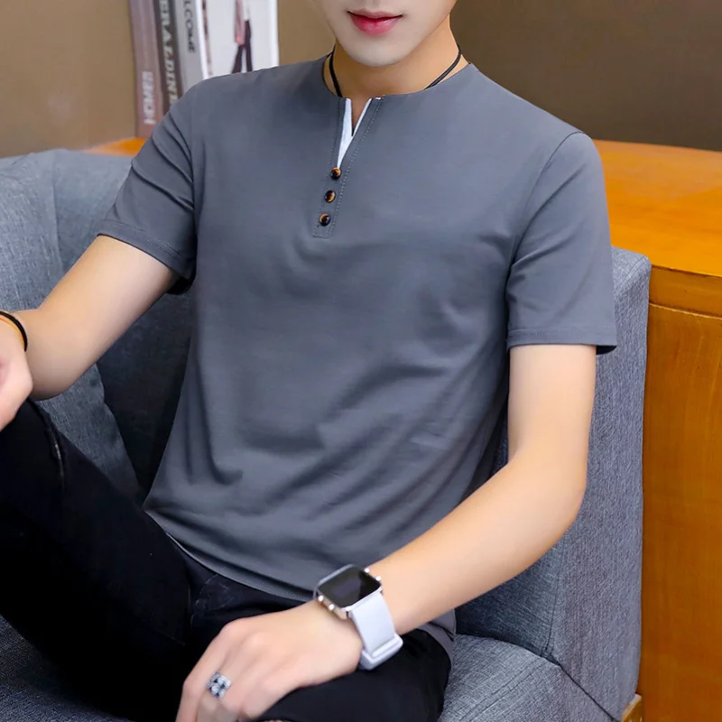 

New Cotton Short Sleeve Men's T-shirt Half Sleeve Men's Bottoming Shirt Tees Men Tshirts Casual O-Neck Tops Mens Clothing
