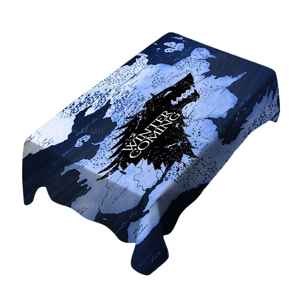 Водонепроницаемая прямоугольная скатерть Land Of Always Winter Dark с абстрактным