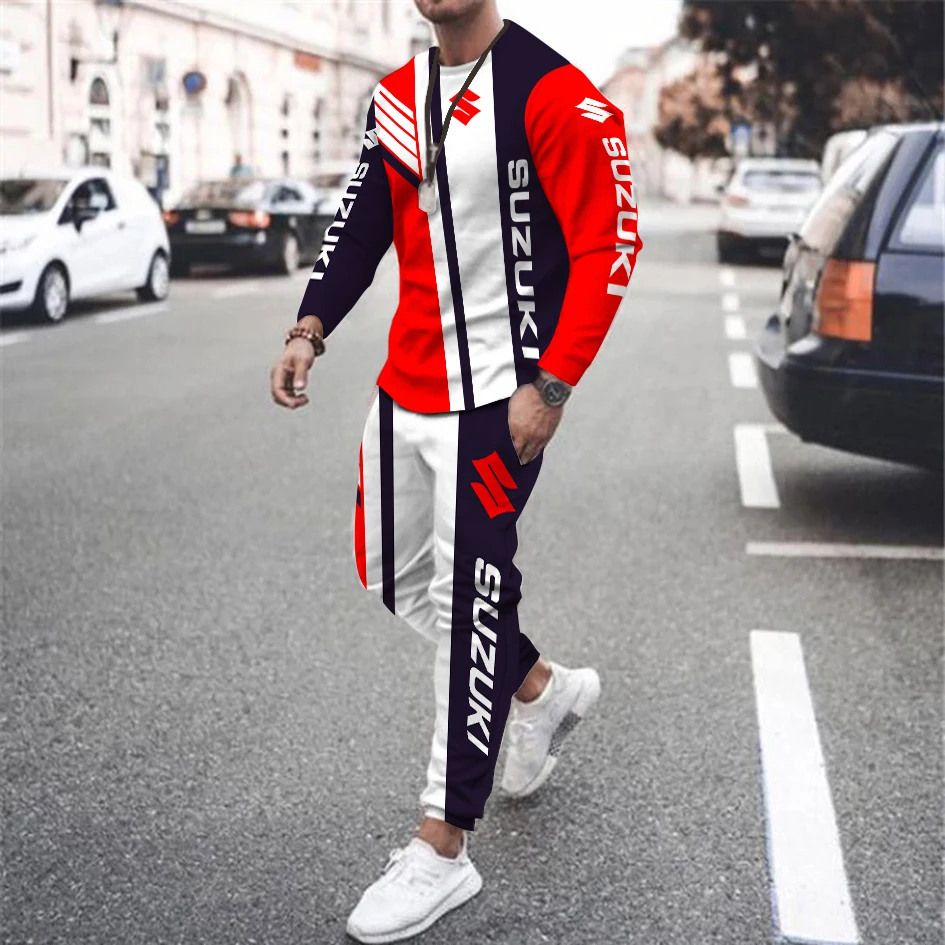 

2022 New Arrival Men Long Sleeved T Shirt Sets Sportswear Men Clothing Sweatpants Suit 3D Print Essentials Tracksuit 2 Piece Set