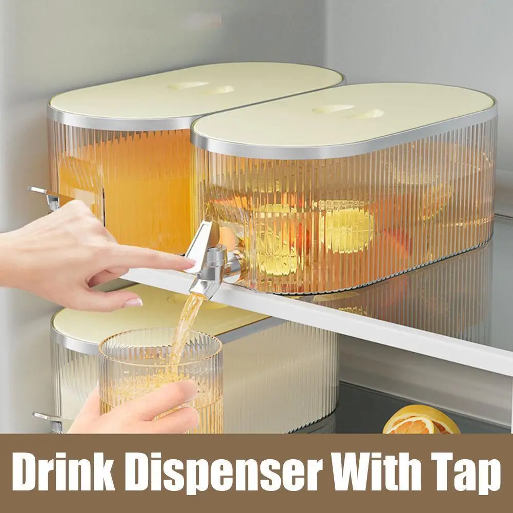 5L Cold Pitcher With Tap Drink Dispensers Refrigerator Cold Water Iced Large Capacity Kettle Beverage Plastic Dispenser U2X8