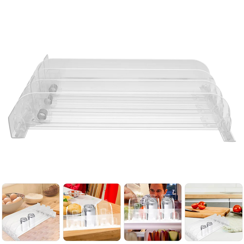 

Shelf Pusher Sliding Tray Drink Replenishment Canning Refrigerator Beverage Glide Plastic Display Stand
